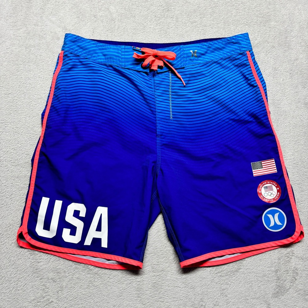 USA Hurley Board Shorts Mens 34 Phantom Blue Olympic Team USA